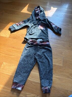 Gray Plaid Kids Hoodie and Jogger Matching Set